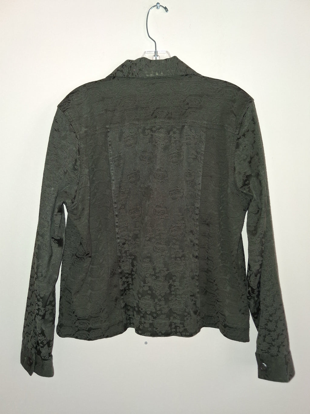 Christopher & Banks Olive Floral Lace Jacket