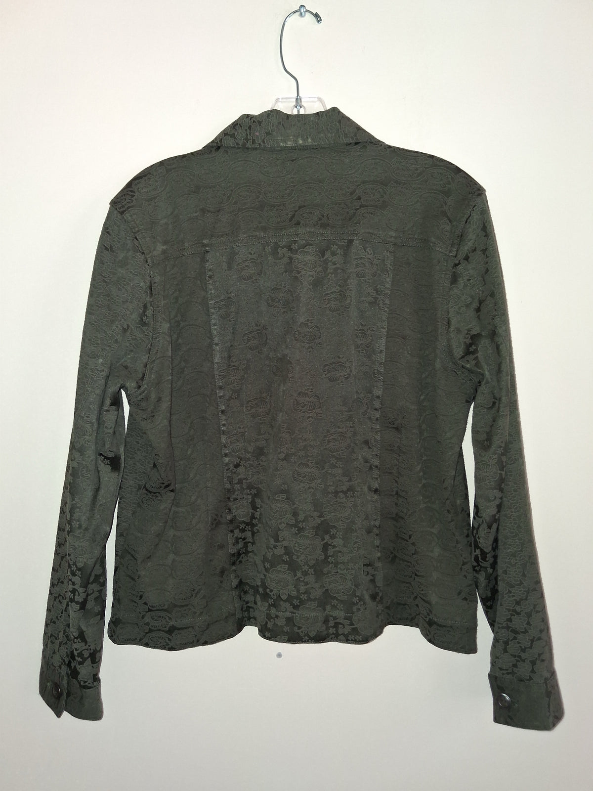 Christopher & Banks Olive Floral Lace Jacket