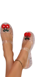 Clear Cherry Jelly Mary Jane Heels