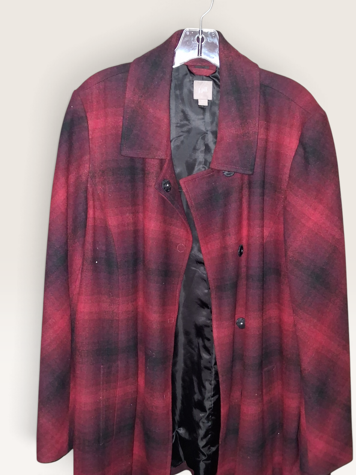 J.Jill Women's Plaid Wool-Blend Coat