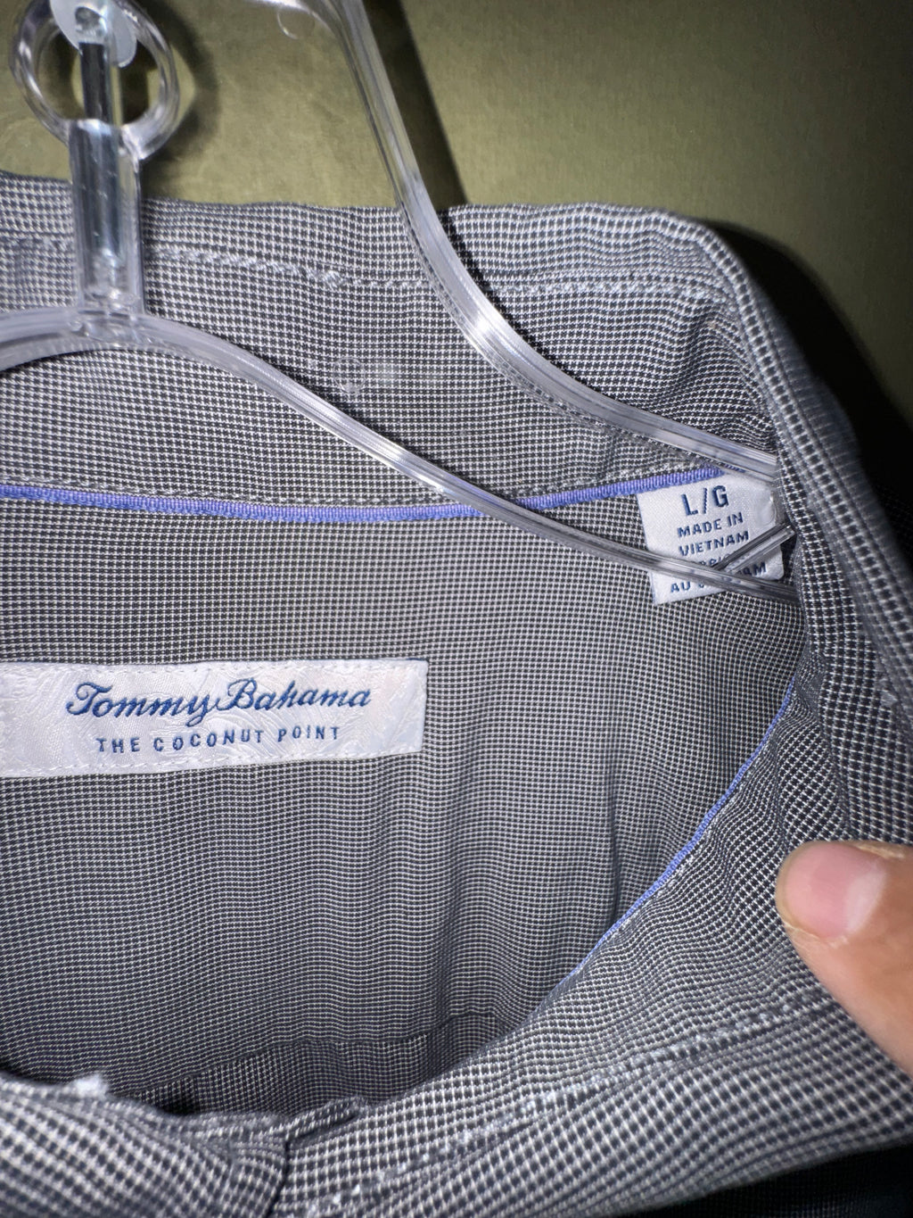 Tommy Bahama Coconut Point Gray Microcheck Button-Up