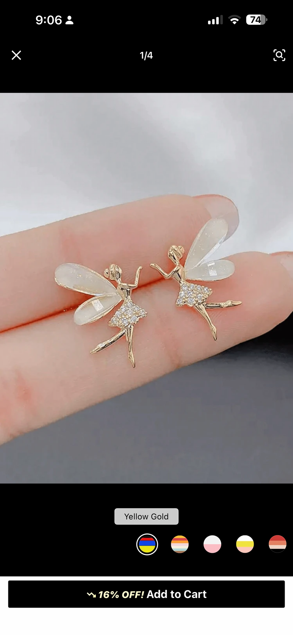 Gold Fairy Statement Earrings
