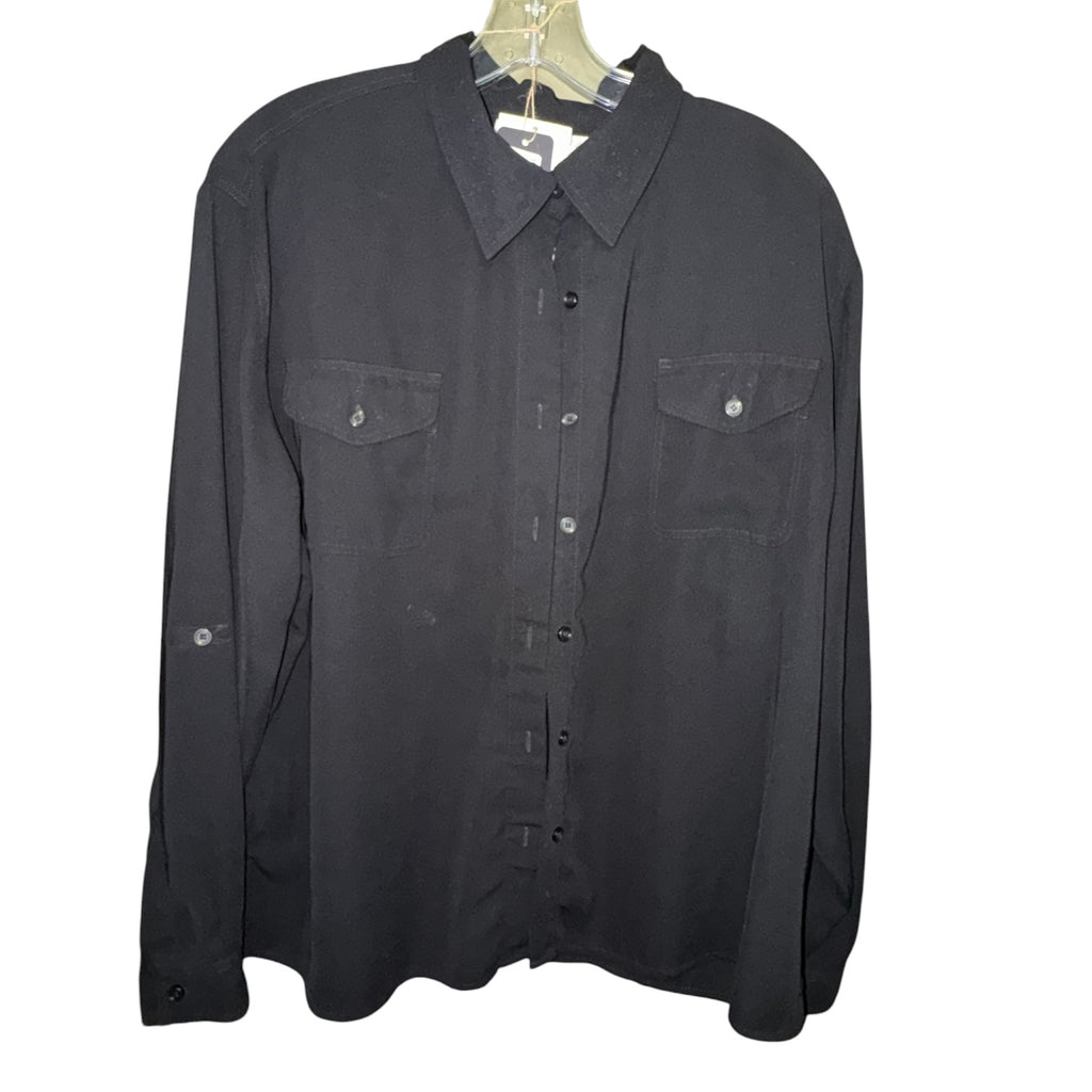 Covington Black Utility Button-Up Blouse
