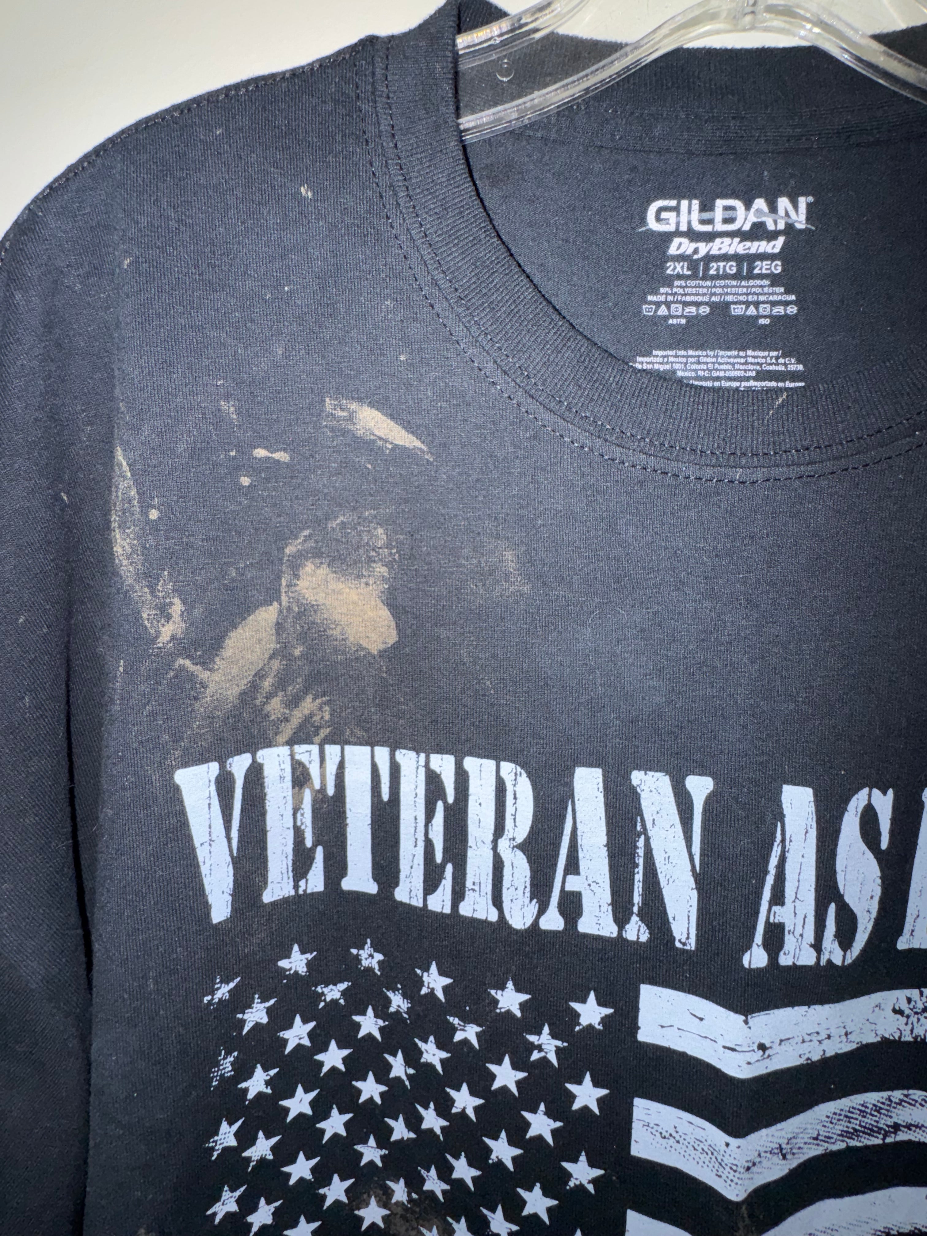 Gilden "Veteran As F*ck" Distressed Black Tee