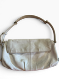 Level 5 Italy White Pebbled Leather Shoulder Bag