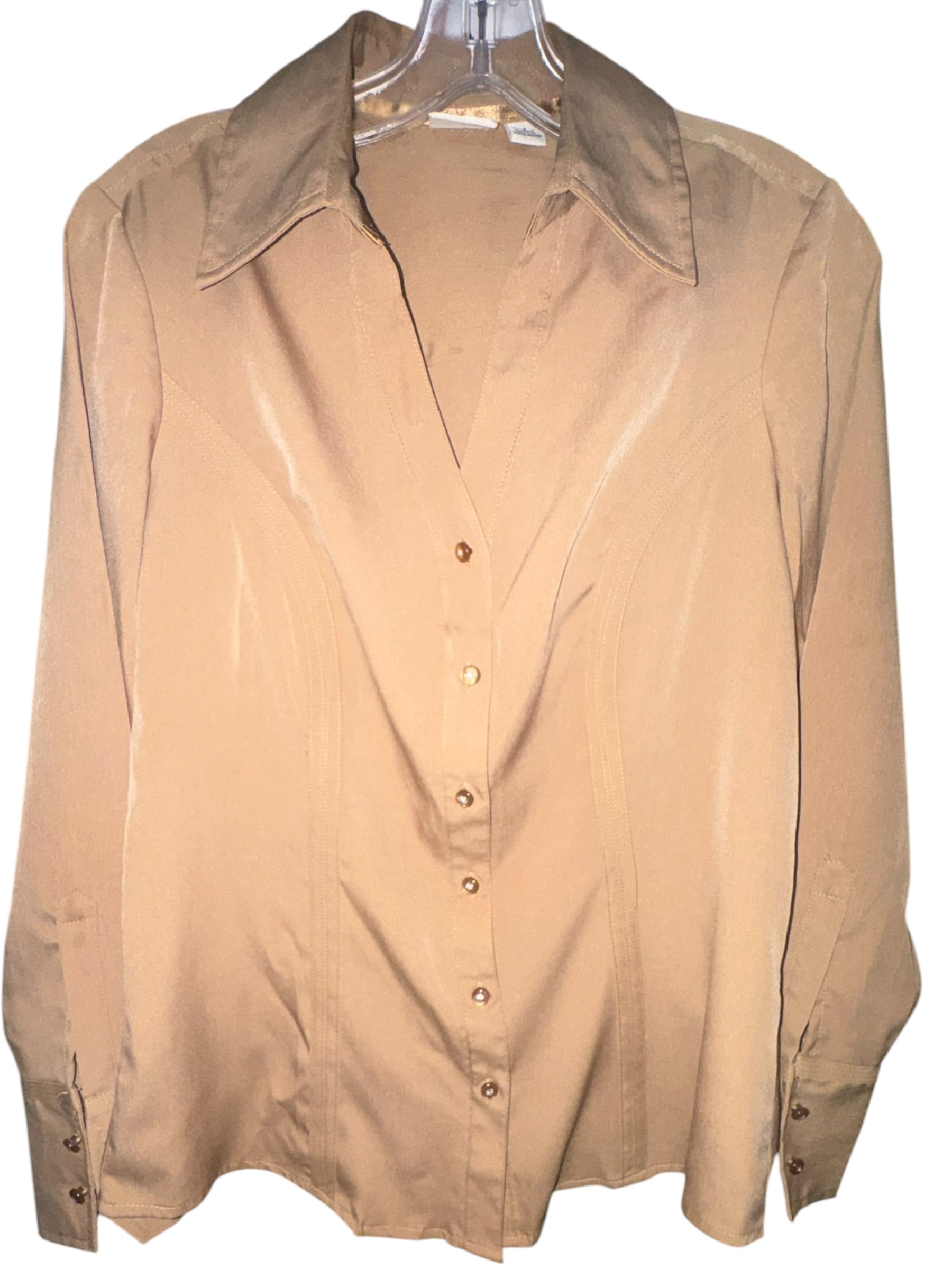 Cato Tan Button-Front Blouse