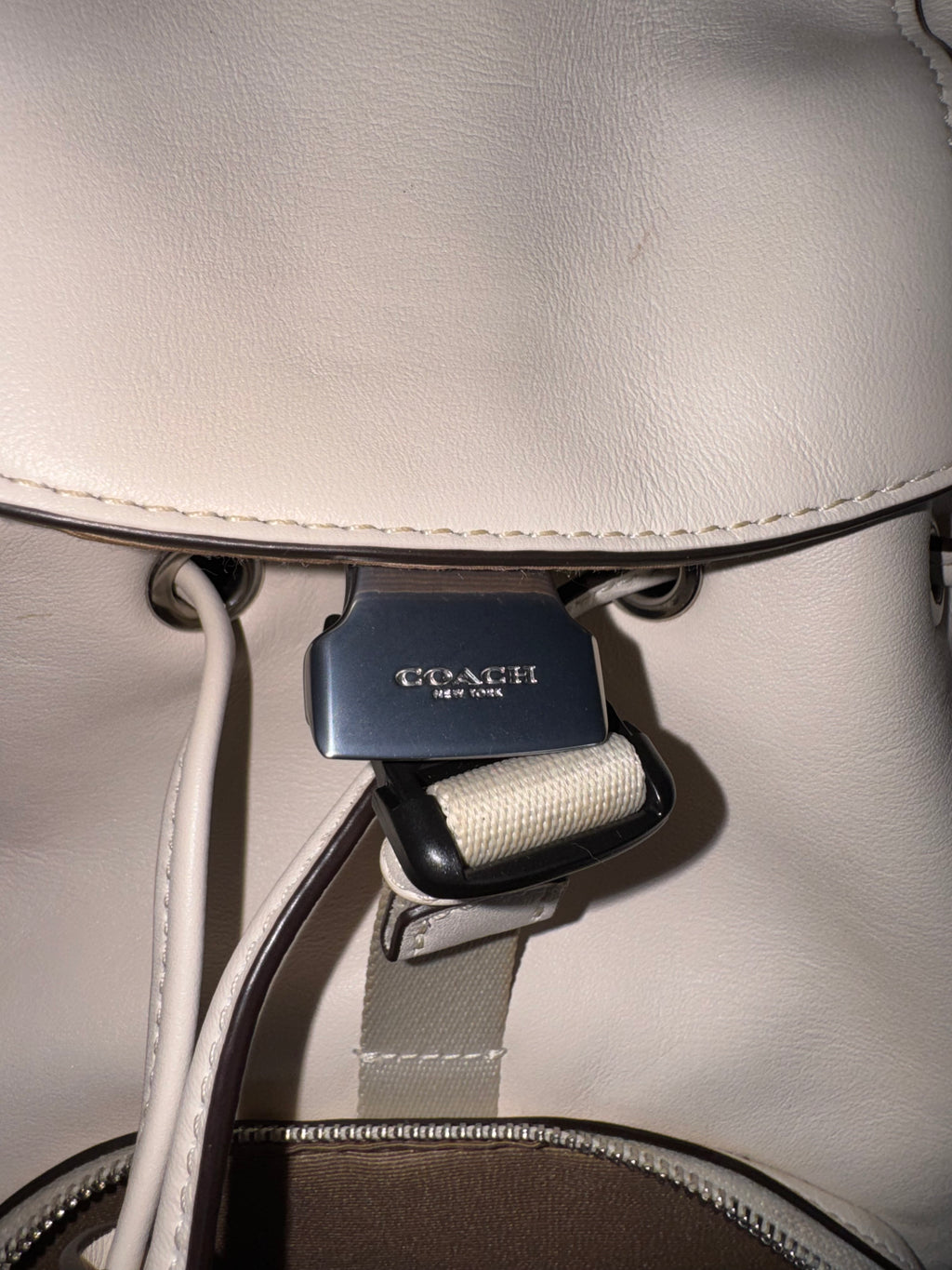 COACH Pace Backpack in Refined Calf Leather – Chalk / White (Style CR100)
