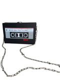 Novelty Cassette Tape Shaped Hard Shell Crossbody Bag
