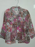 Christopher & Banks Abstract Print Button-Front Jacket