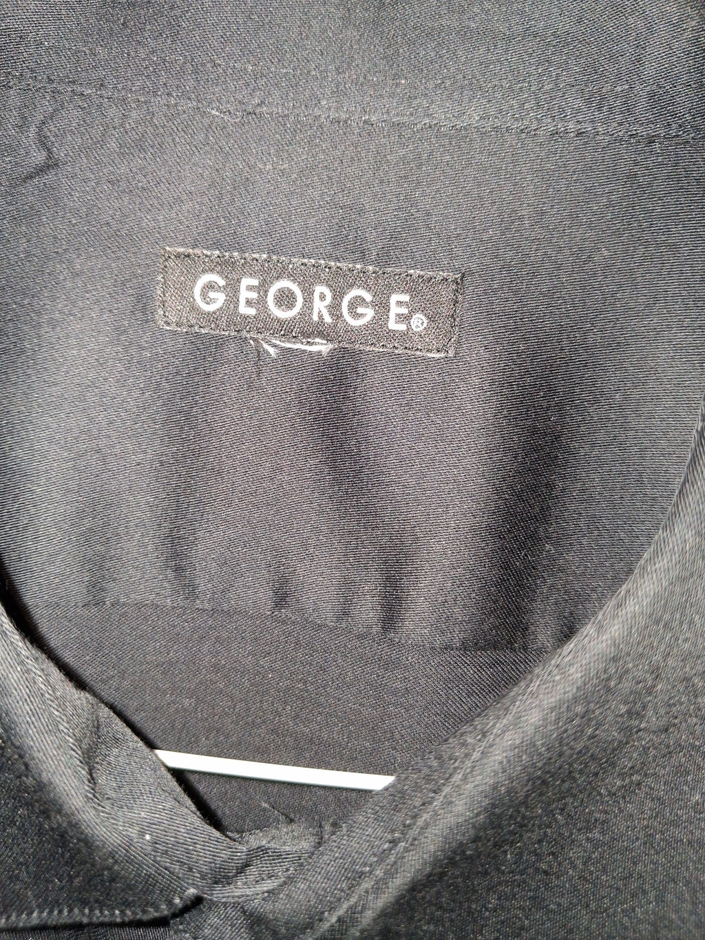 George Men's Solid Black Long Sleeve Dress Shirt