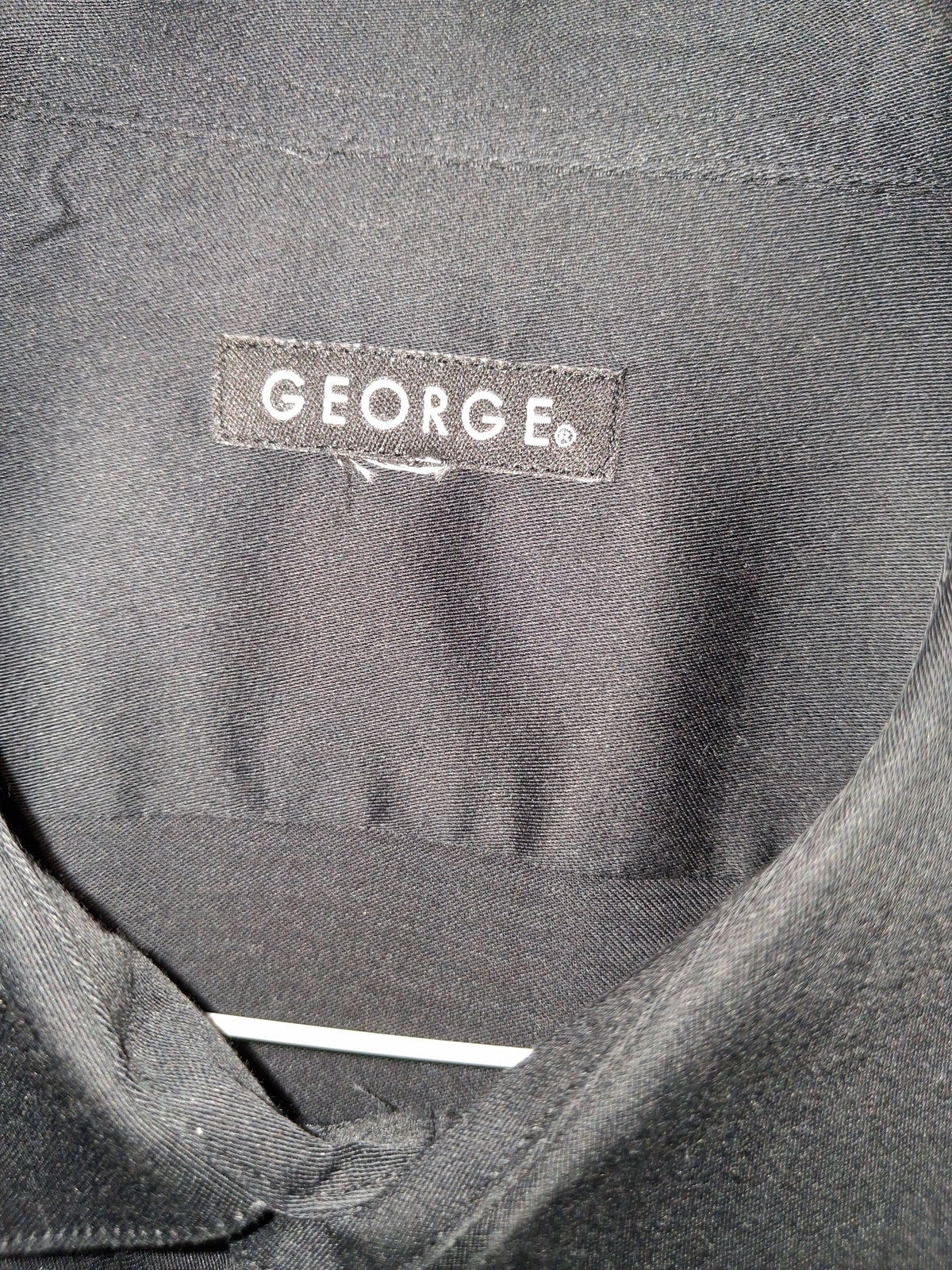George Men's Solid Black Long Sleeve Dress Shirt
