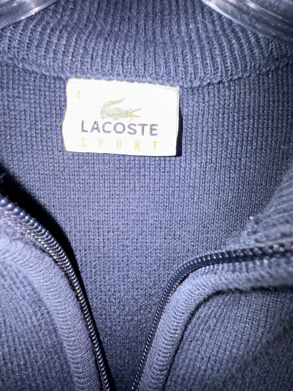 Lacoste Sport Navy Full-Zip Knit Sweater