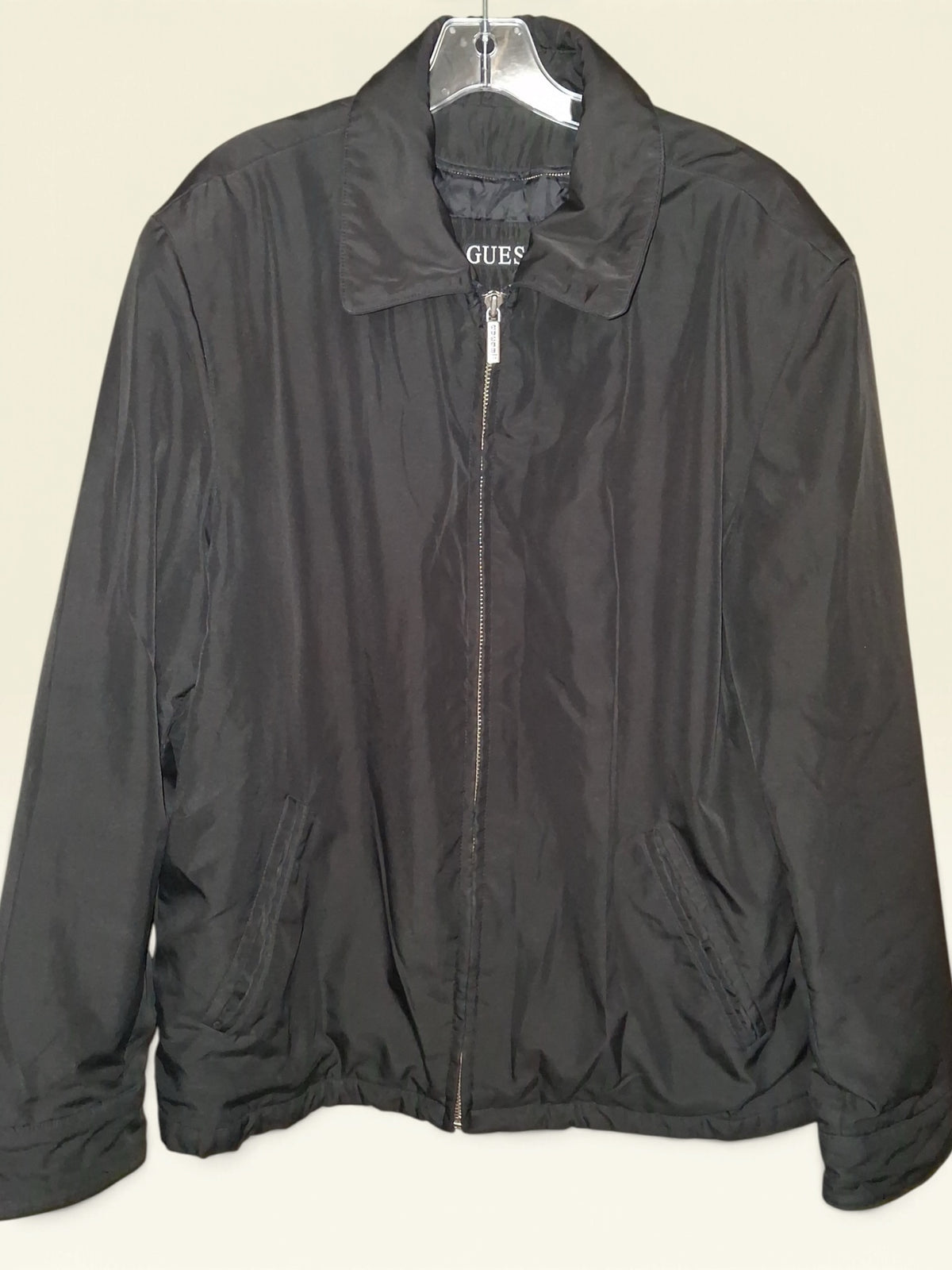 GUESS Black Full-Zip Lightweight Jacket