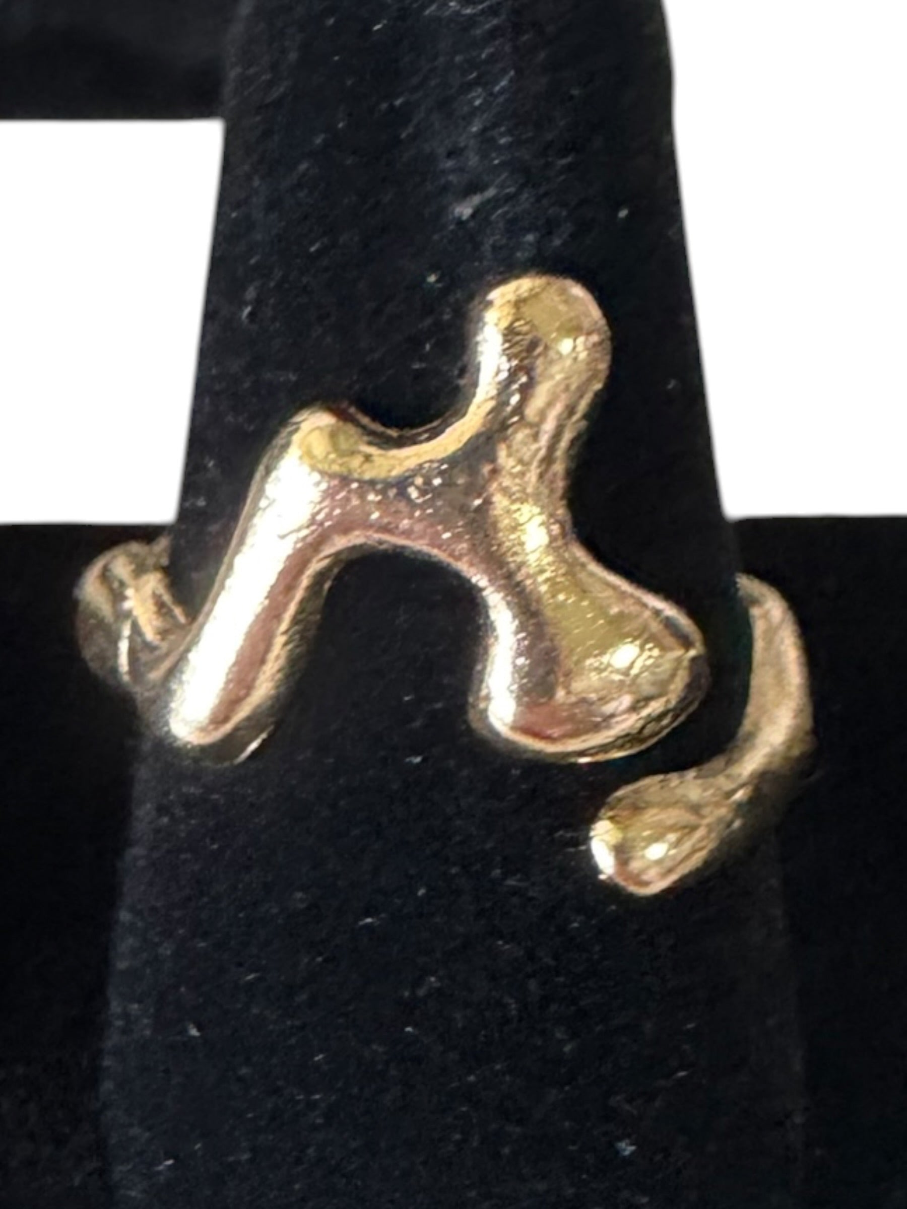 Abstract Initial-Style Gold-Tone Ring
