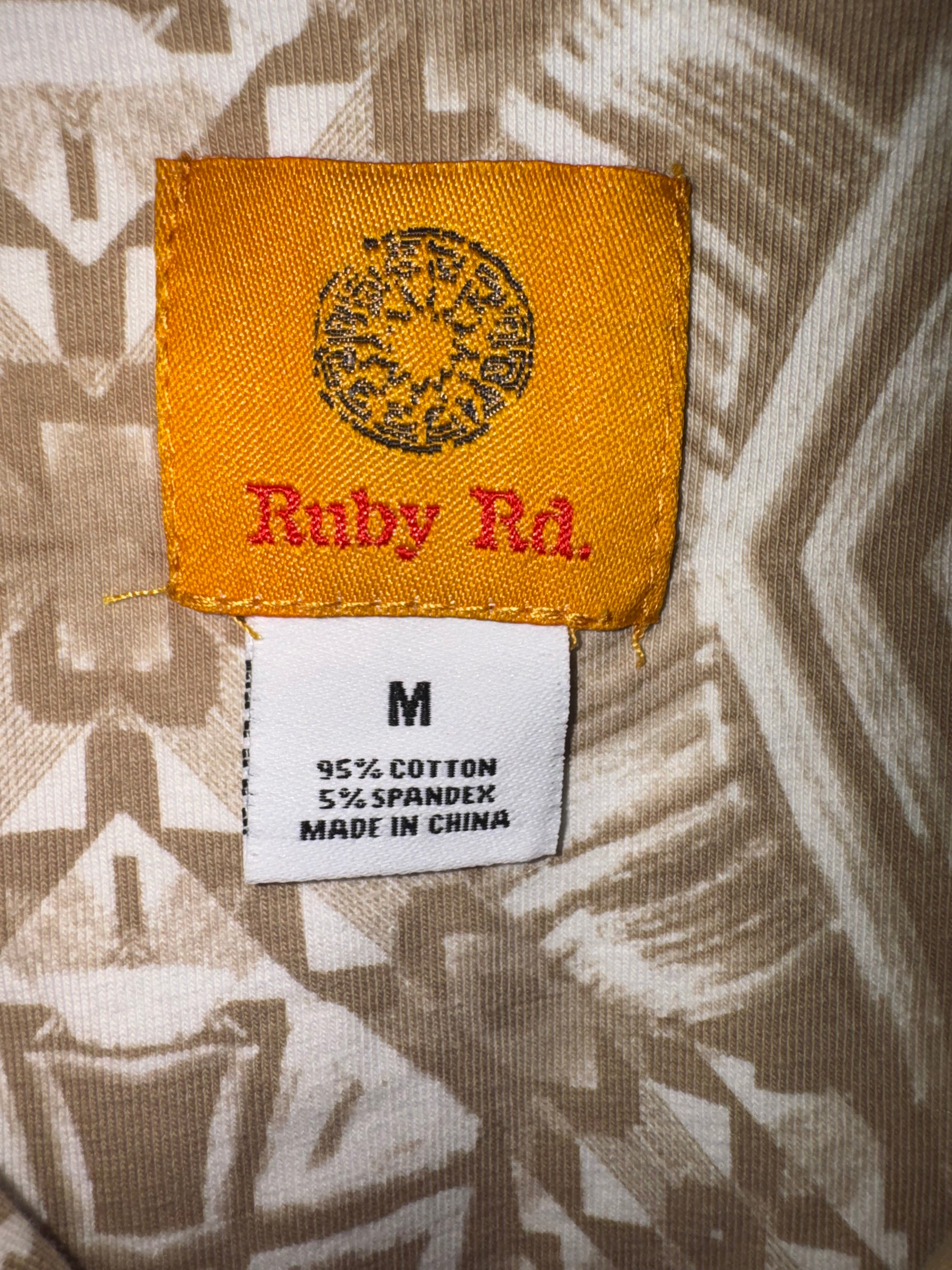 Ruby Rd. Embellished Geometric Print Top
