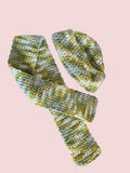 Green & Gold Chunky Knit Beanie and Scarf Set