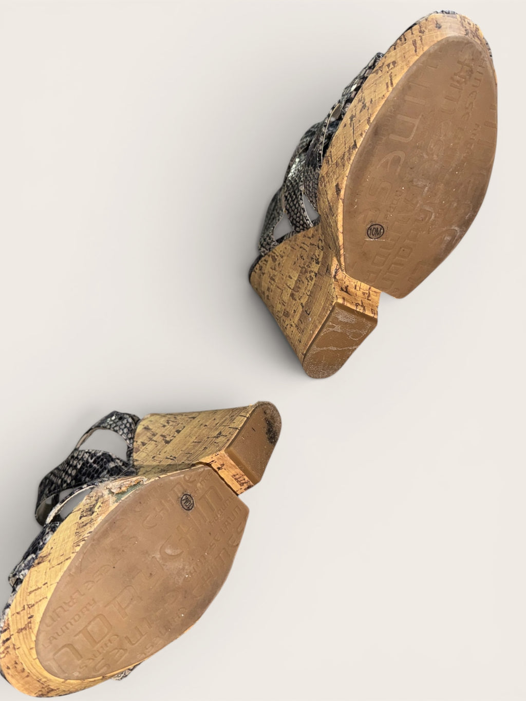 Chinese Laundry Snake Print Cork Wedge Sandals