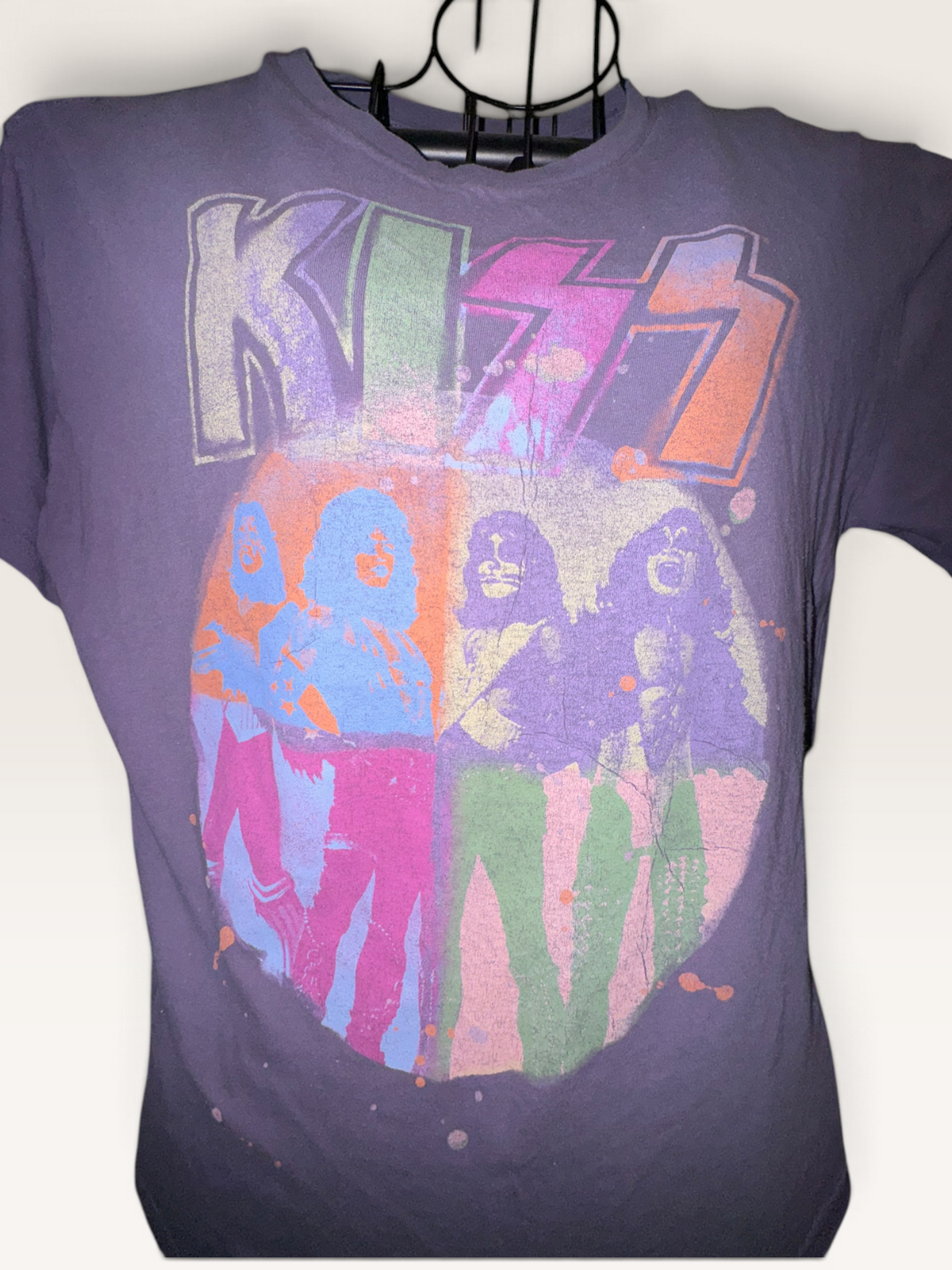 KISS Neon Band Portrait Graphic T-Shirt