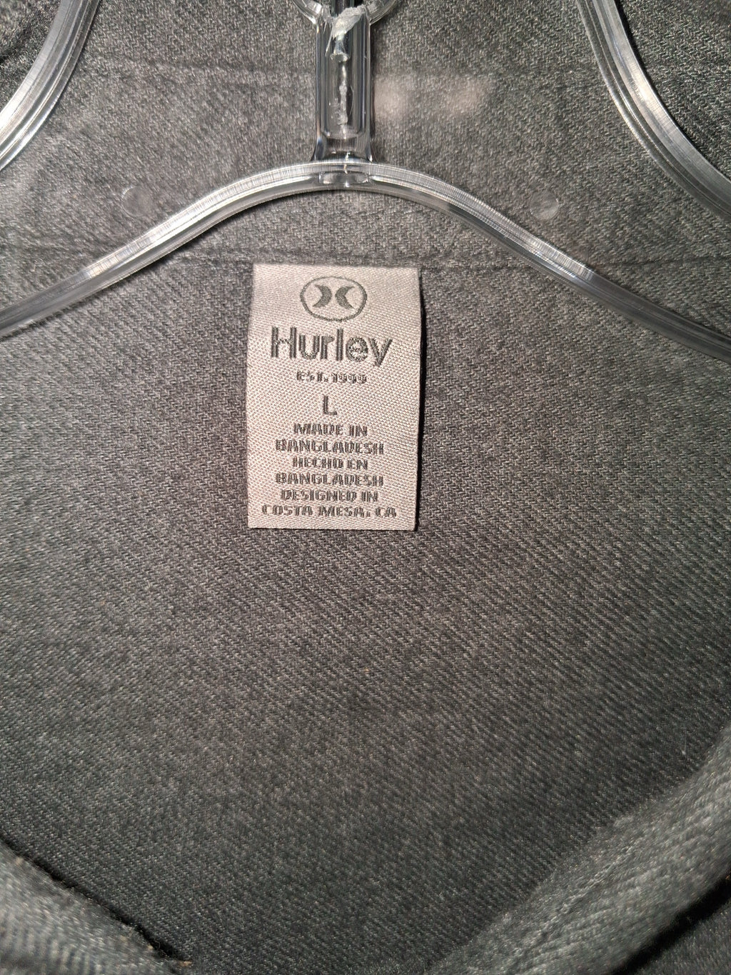 Hurley Men's Solid Gray Flannel / Button-Down Shirt