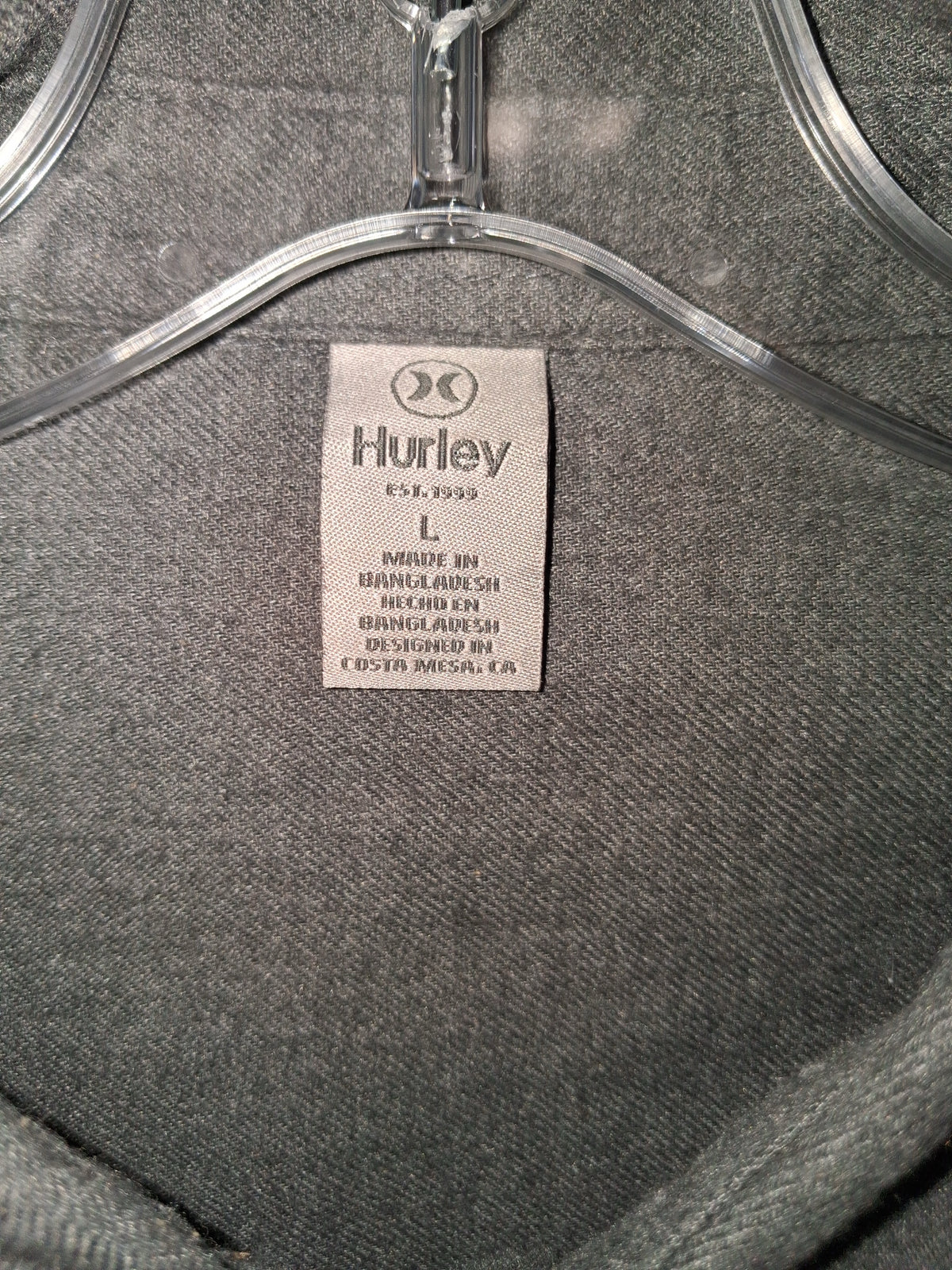 Hurley Men's Solid Gray Flannel / Button-Down Shirt
