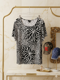 East 5th Black & White Floral Burst Blouse