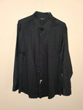 George Men's Solid Black Long Sleeve Dress Shirt