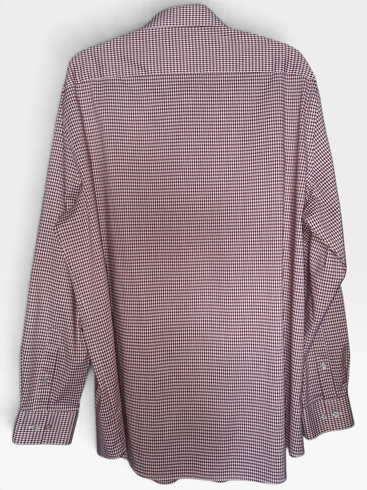 Van Heusen Burgundy Gingham Stretch Dress Shirt