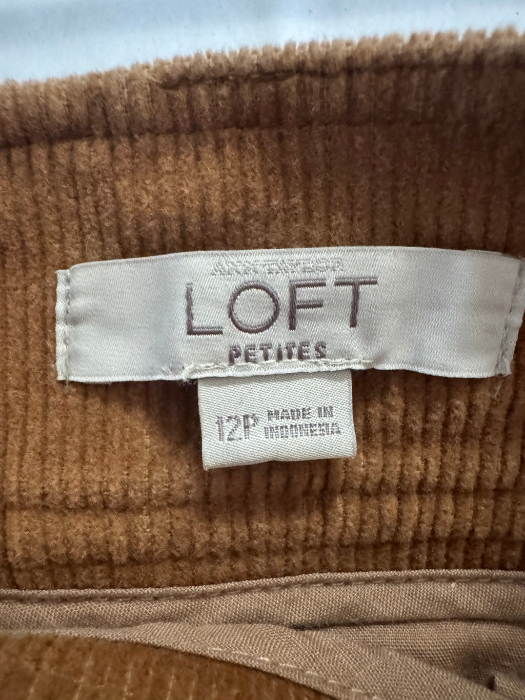 LOFT Petites Rust Corduroy Mini Skirt