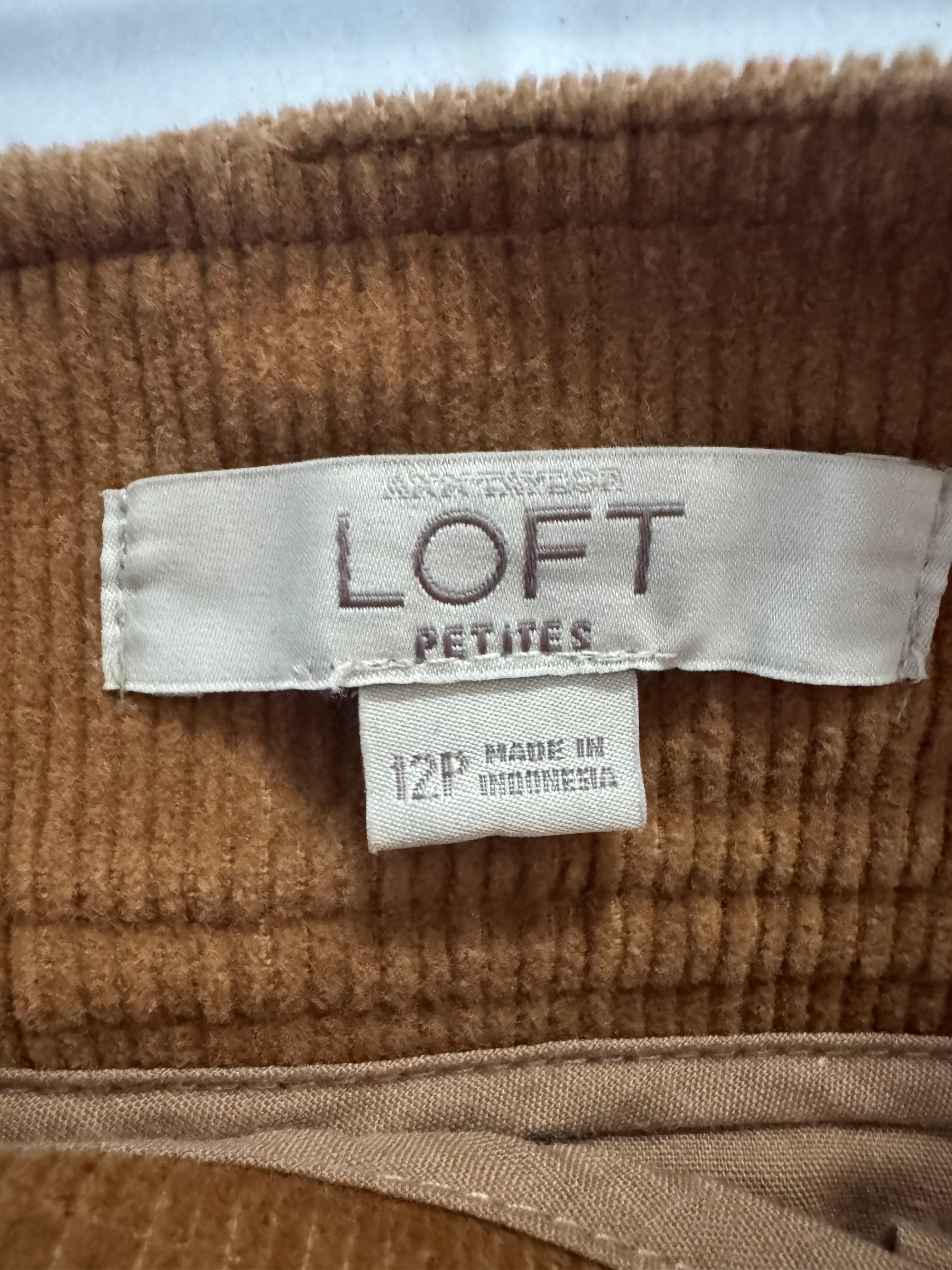 LOFT Petites Rust Corduroy Mini Skirt