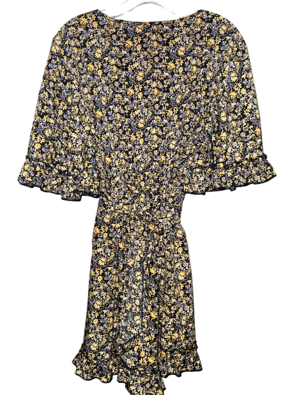Black, Yellow & Blue Floral Ruffle Romper