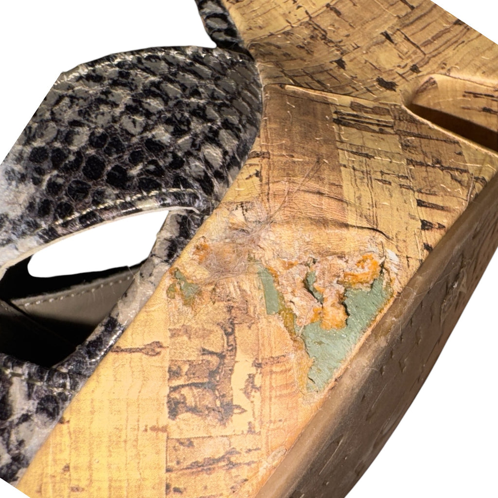 Chinese Laundry Snake Print Cork Wedge Sandals
