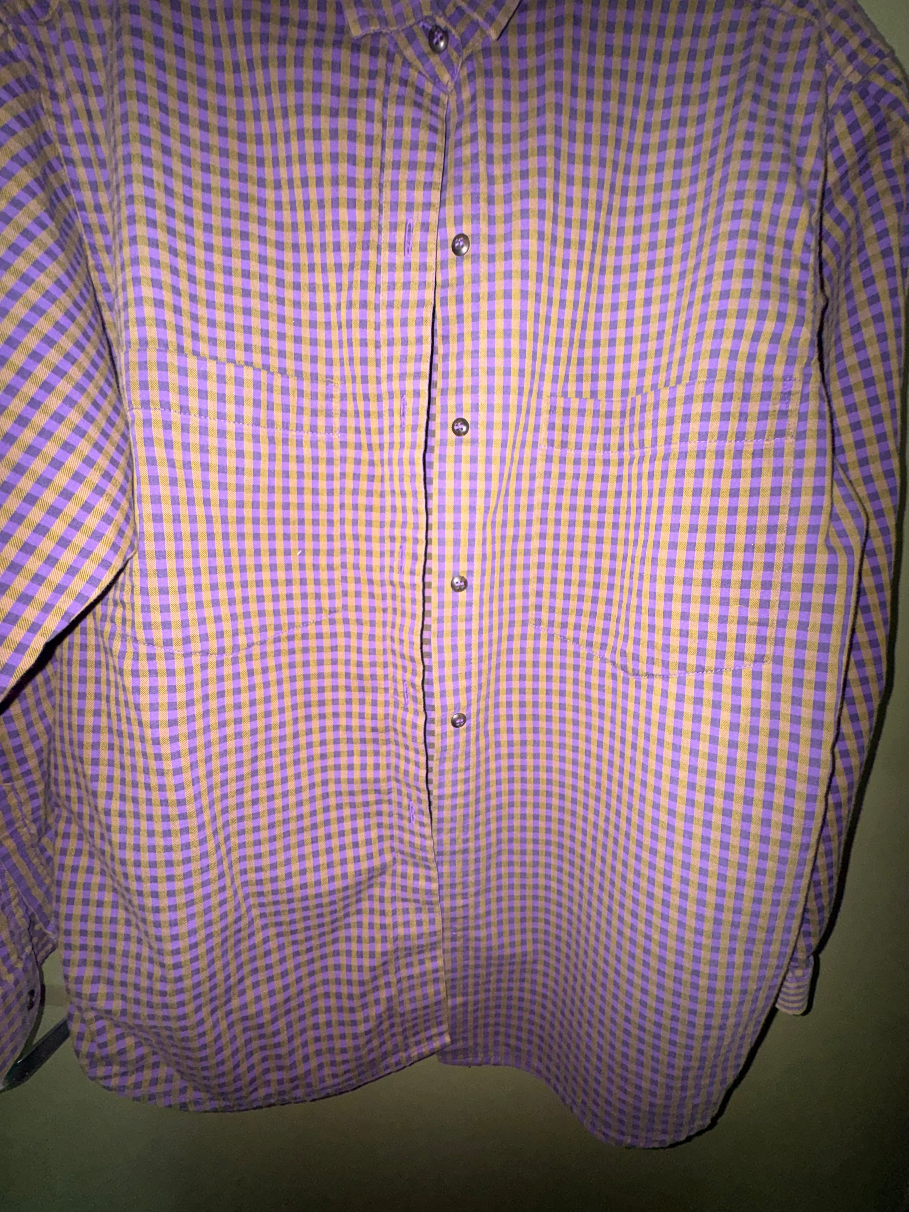 Patagonia Purple and Brown Check Button-Up Shirt