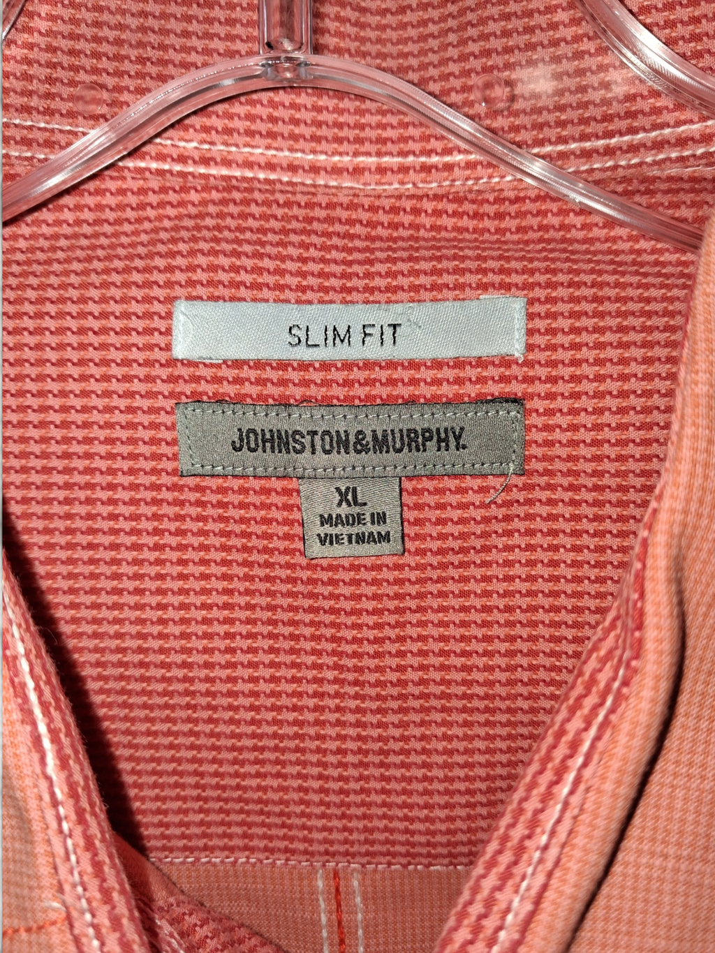 Johnston & Murphy Coral Pink Slim Fit Button-Down Shirt