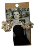 White Floral Cluster Earrings