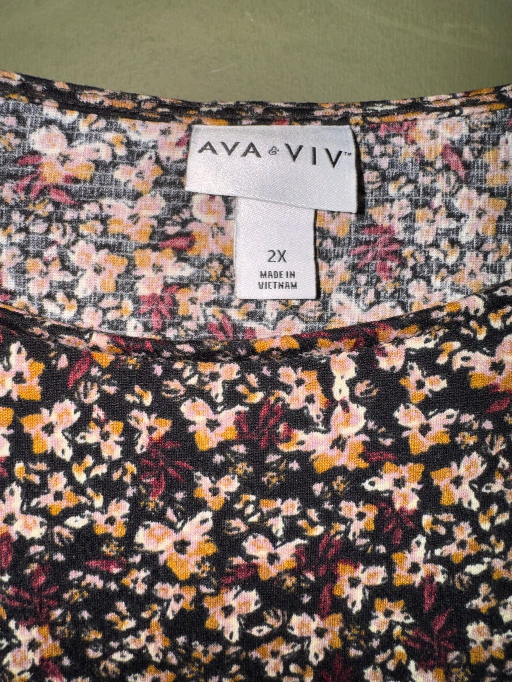 Ava & Viv Black Floral Midi Dress