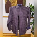 Bugatchi Men's Purple and Black Geometric Shirt