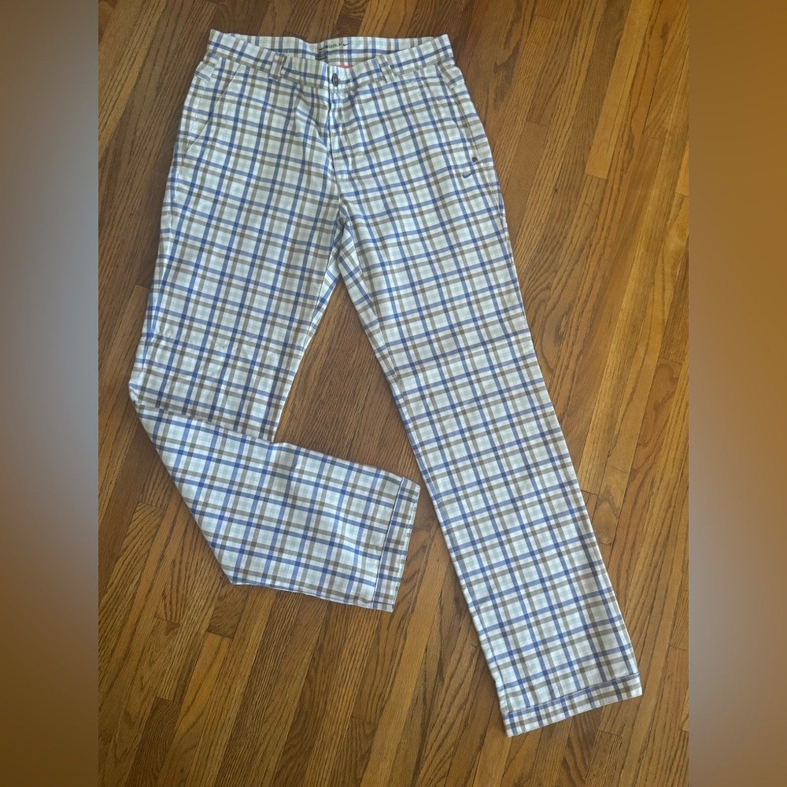 Nike Golf Men's Chinos in Blue and White Plaid
