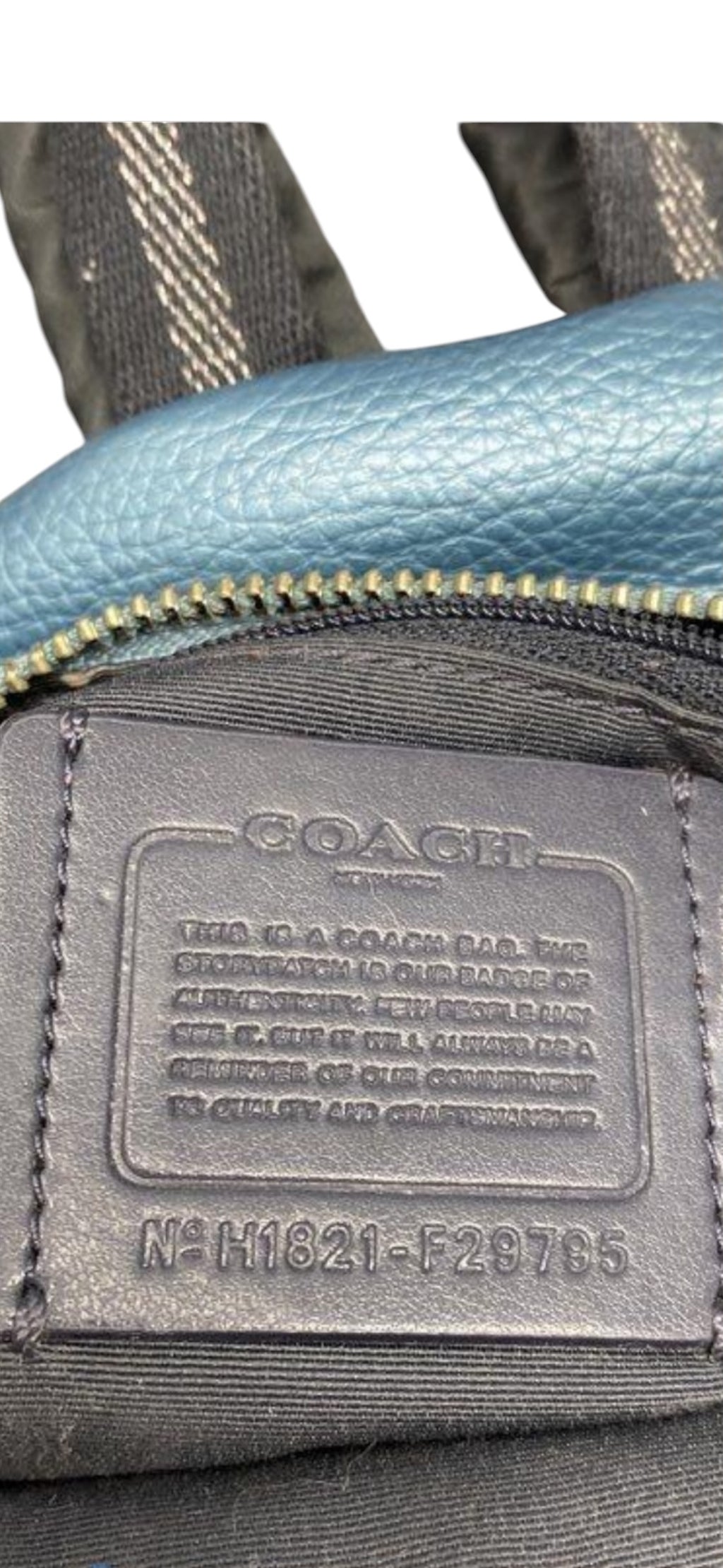 Coach Mini Charlie Metallic Sky Blue Pebbled Leather Backpack