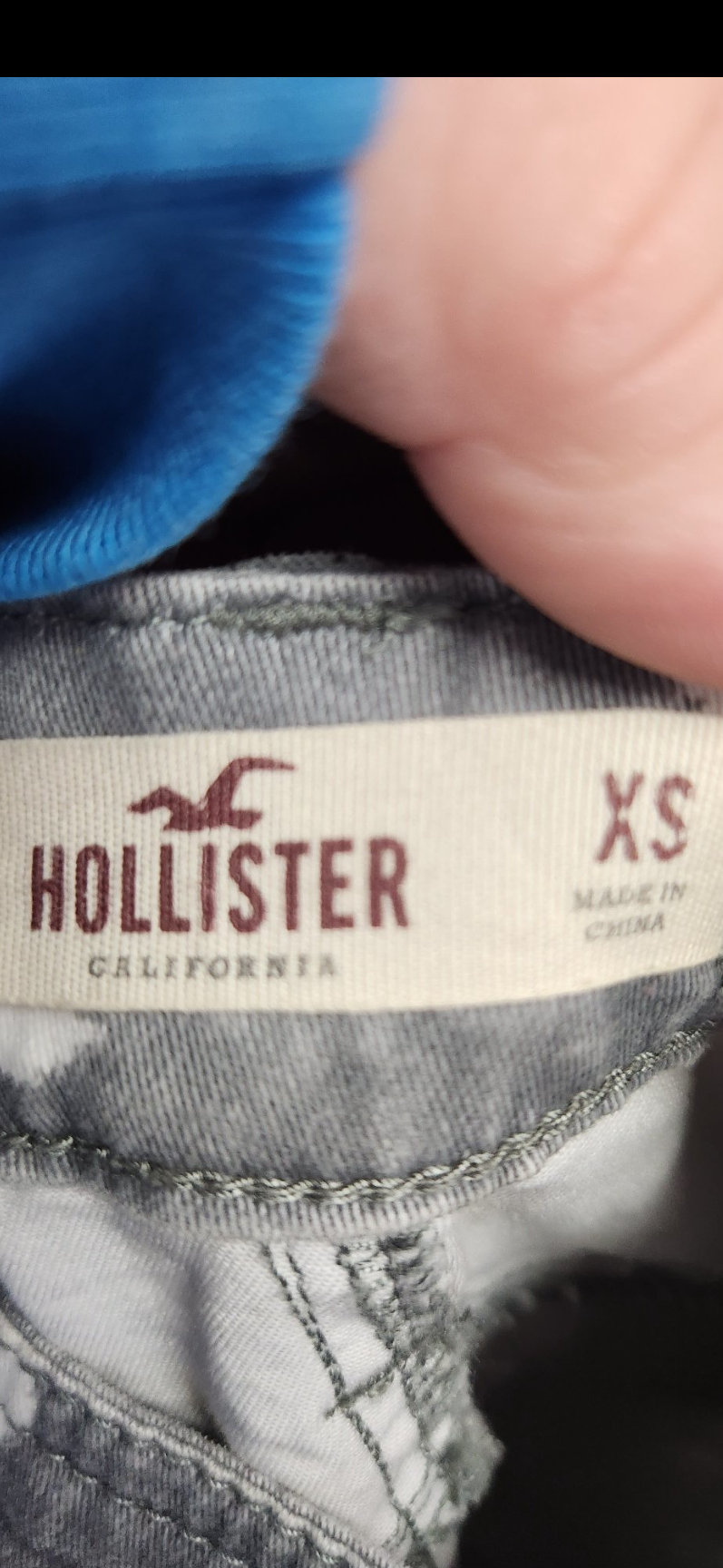 Hollister Gray Printed Denim Overalls