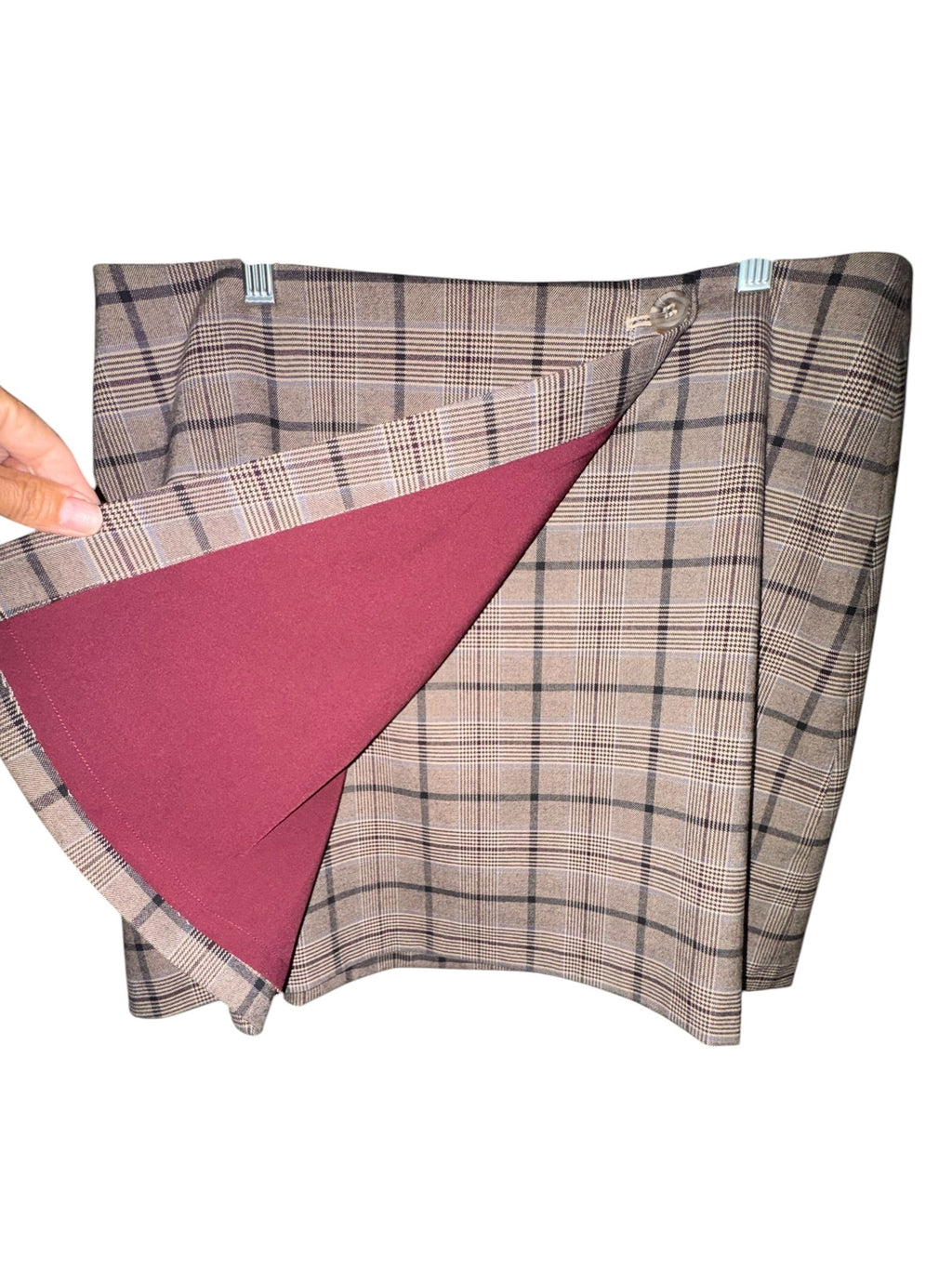 Cremieux Plaid Wrap Skirt