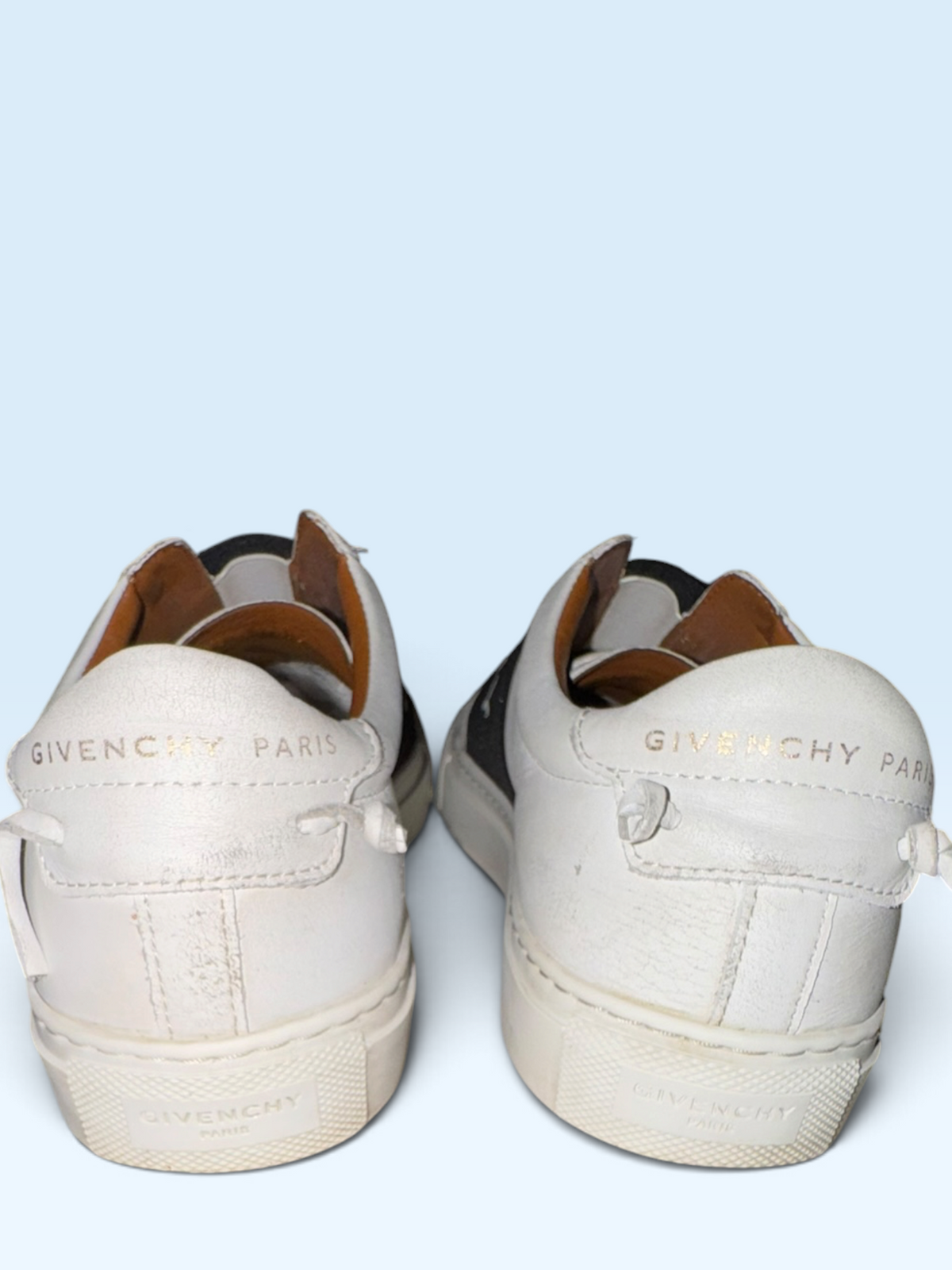 Givenchy Urban Street White Leather Logo Band Slip-On Sneakers