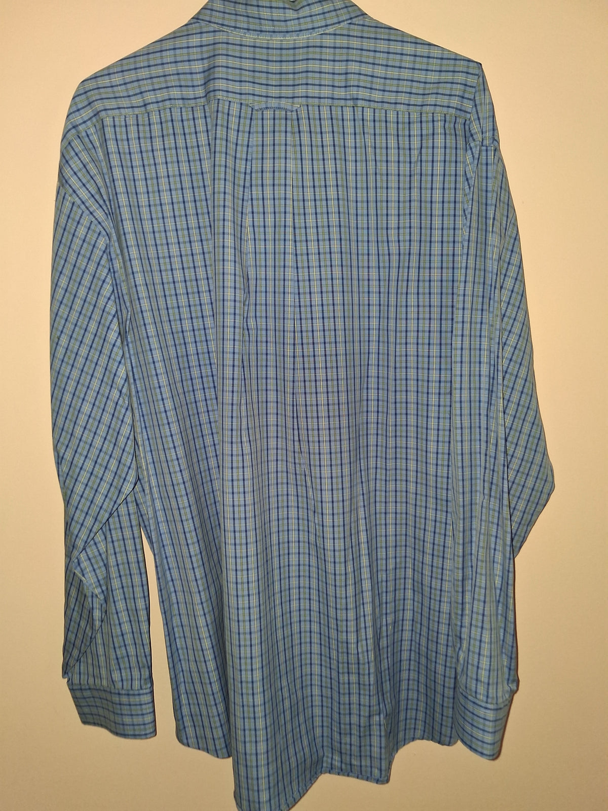 IZOD Blue & Yellow Plaid Wrinkle-Free Oxford Shirt