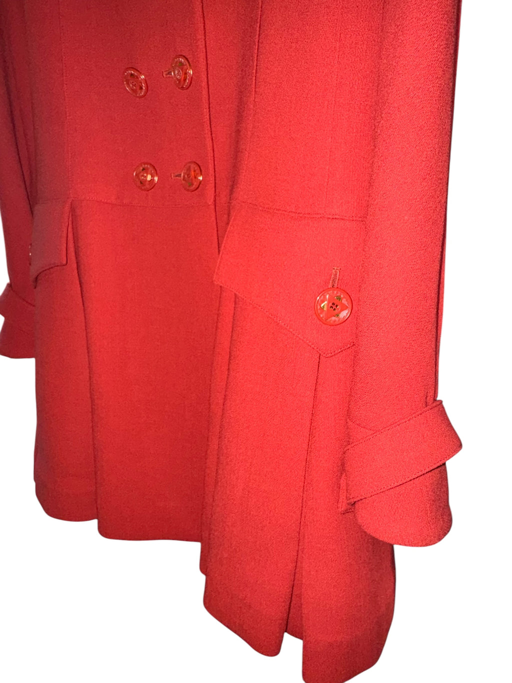 Vintage Karl Lagerfeld Red Double-Breasted Wool Coat