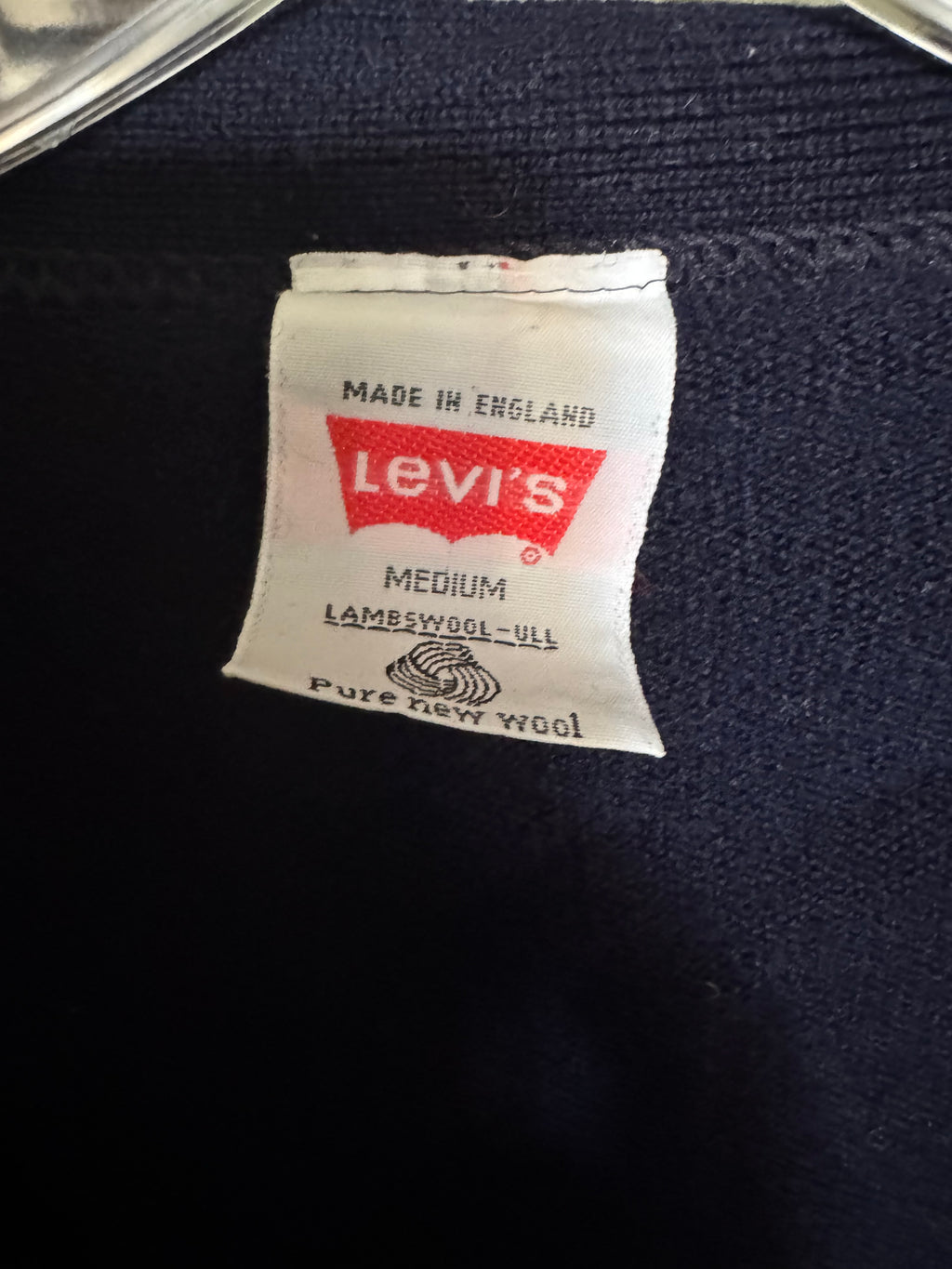 Levi’s Navy Lambswool Button-Front Cardigan