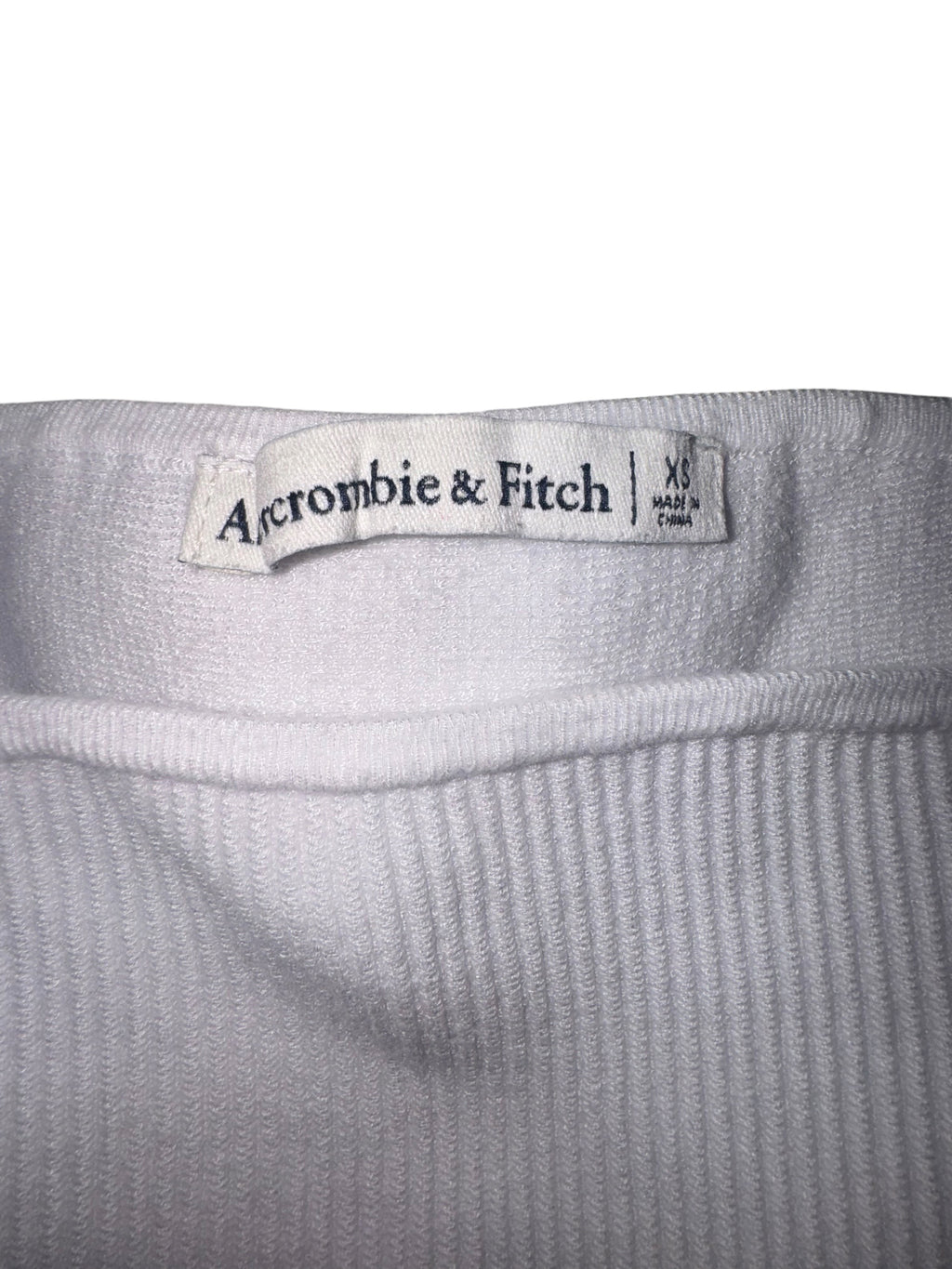 Abercrombie & Fitch White Ribbed Tank Top