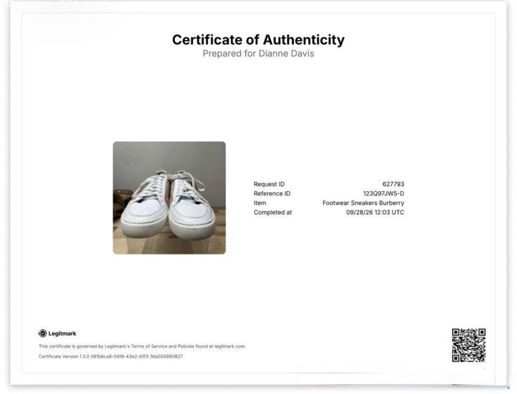Burberry Vintage Check Low Top Sneakers Leather Canvas White Tan