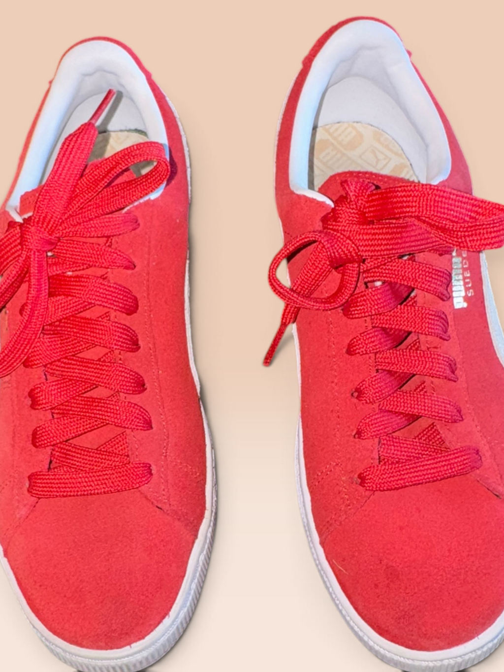 Puma Red Suede Sneakers