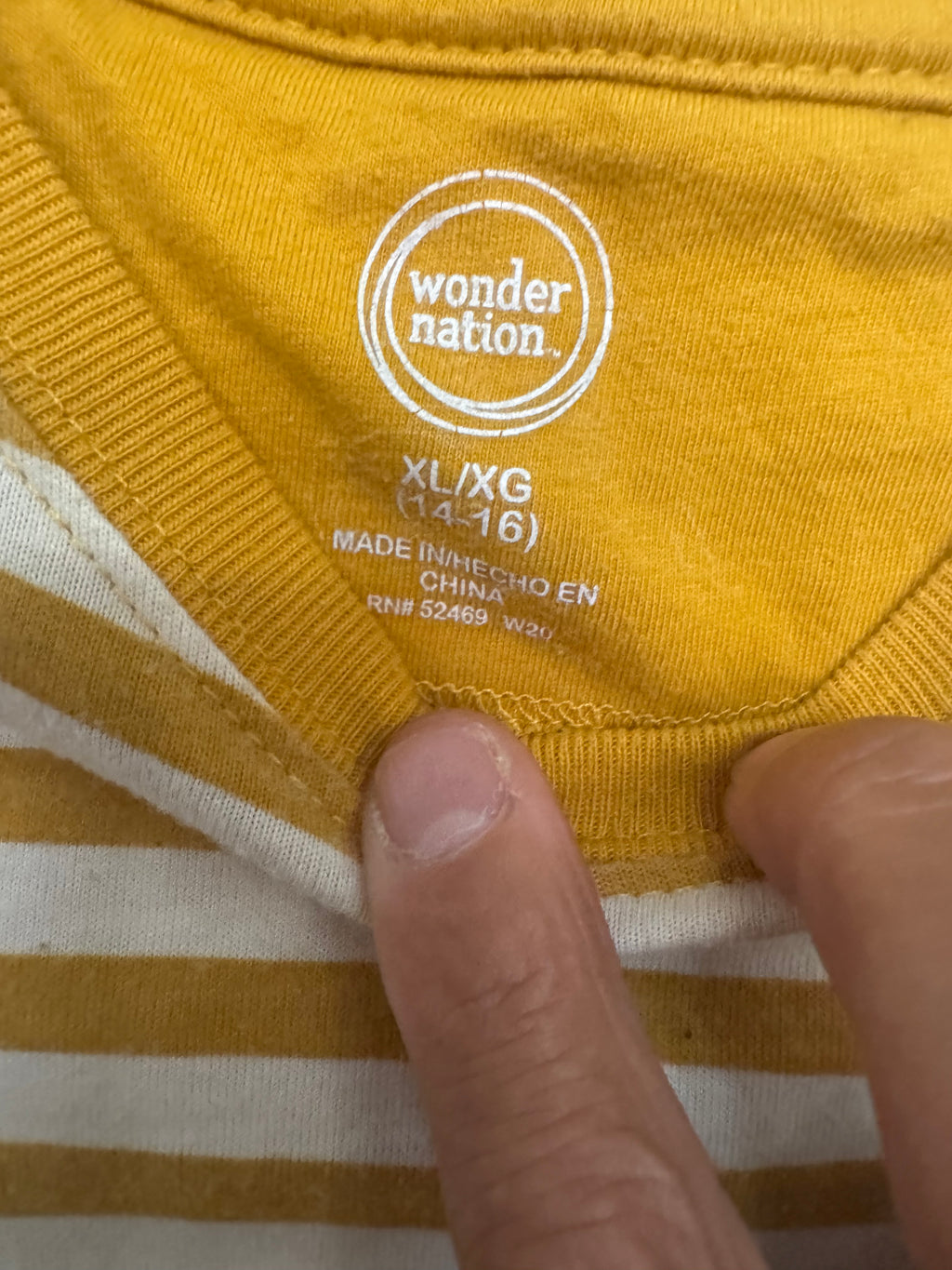 Wonder Nation Mustard & White Striped T-Shirt