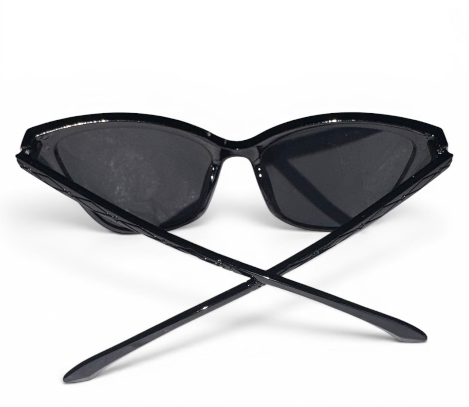 Black Cat-Eye Sunglasses with Gold Hardware