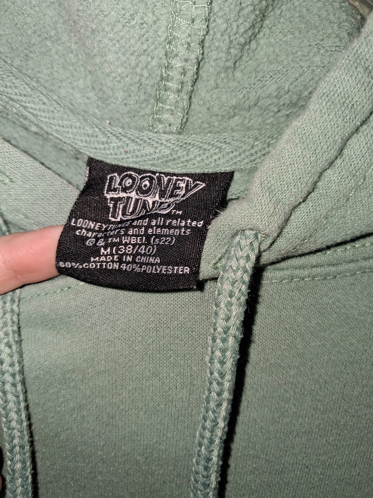 Looney Tunes Bugs Bunny “What’s Up, Doc?” Sage Green Hoodie